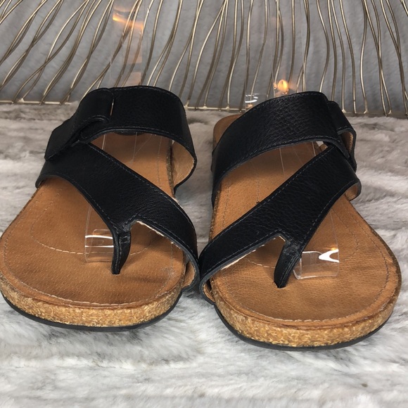Nurture Black Leather Camdenn Comfort Sandal 8 - Picture 2 of 12
